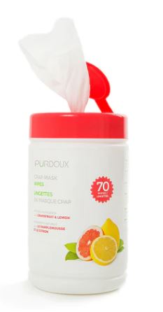 PÜRDOUX CPAP Mask Wipes with Citrus Scent