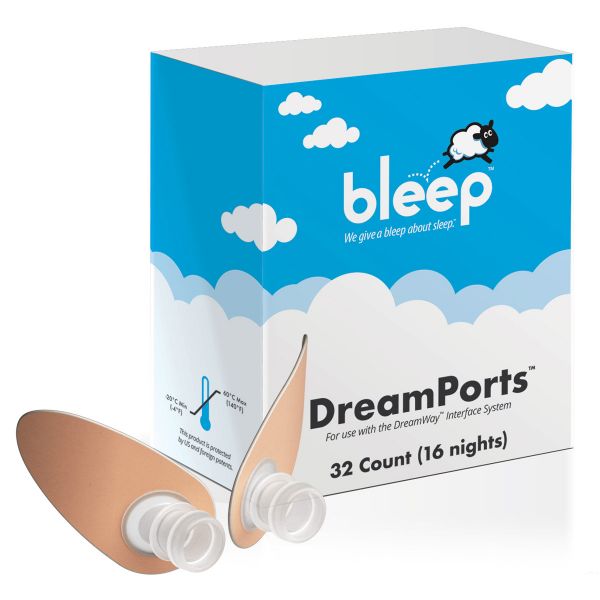 Bleep DreamPorts Adhesive Patches for DreamPort CPAP Interfaces - 32 Pack (16 Nights)